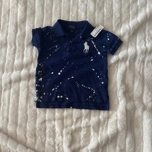 Polo by Ralph Lauren Kids Blue and White Splatter Polo
